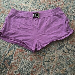 women’s nike purple fleece shorts